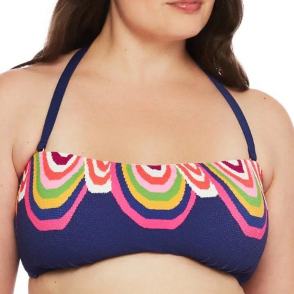 NWT Trina Turk Rainbow Swirl Bandeau Bikini Top | 16W